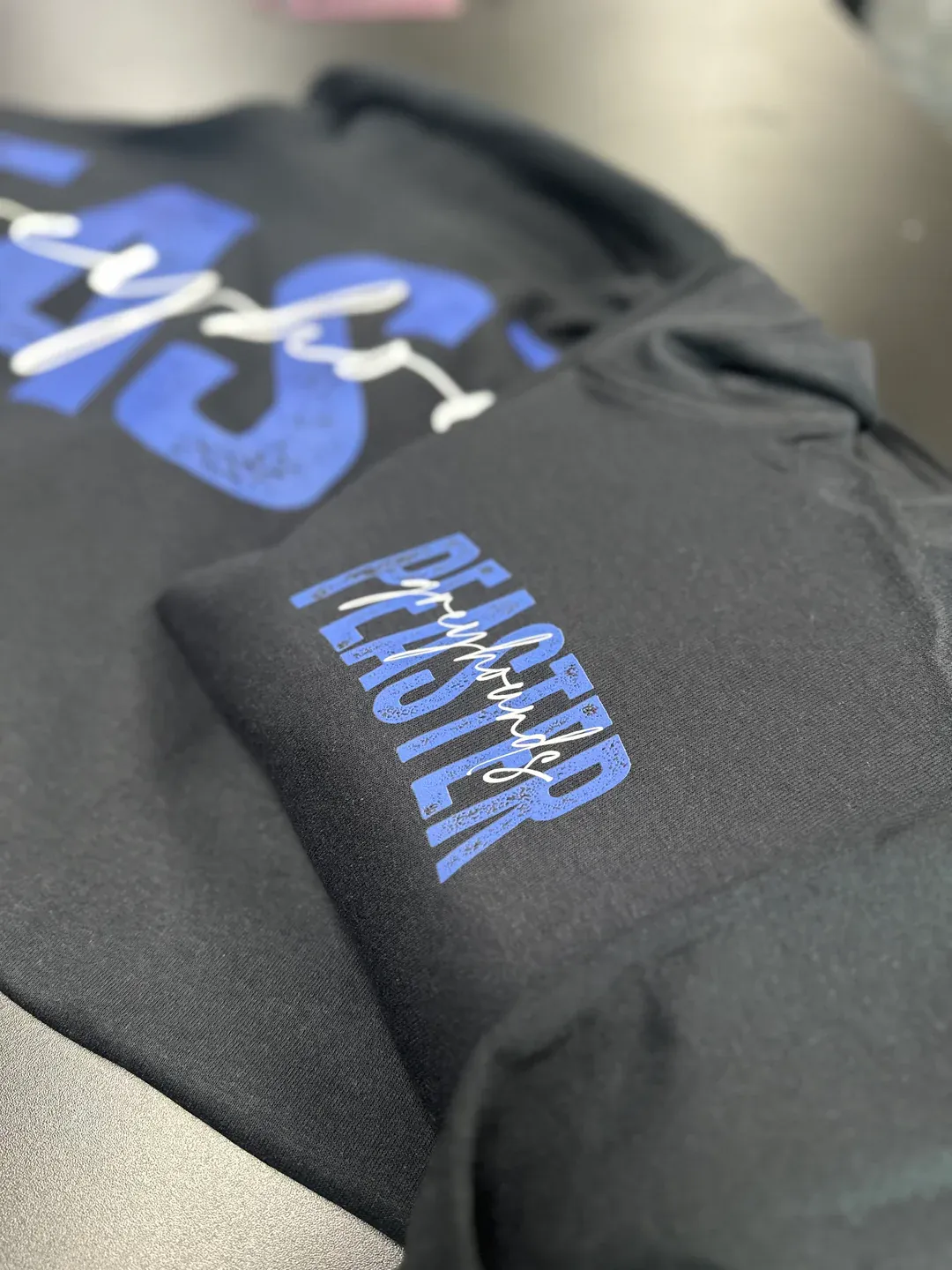 Custom 1/4 Zip Distressed Big Back With Front Print