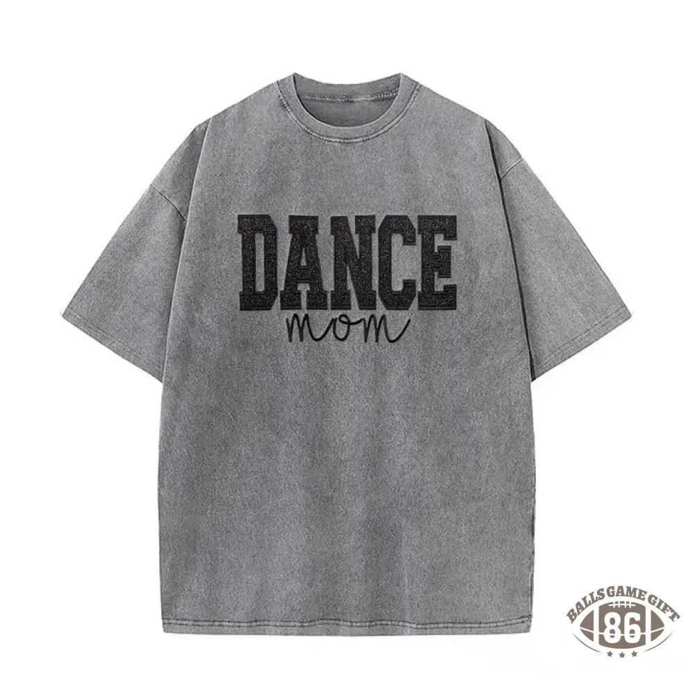 Personalized Embroidered Dance Mom Washed T-Shirt with Kids Name on Sleeve
