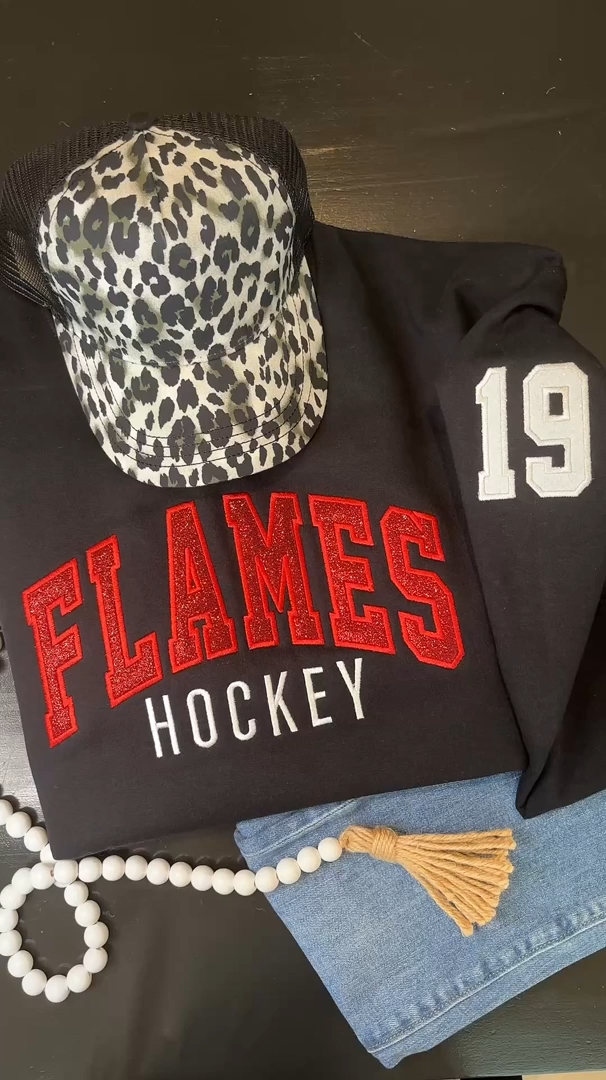 Custom Glitter Applique Team Sport Sweatshirt