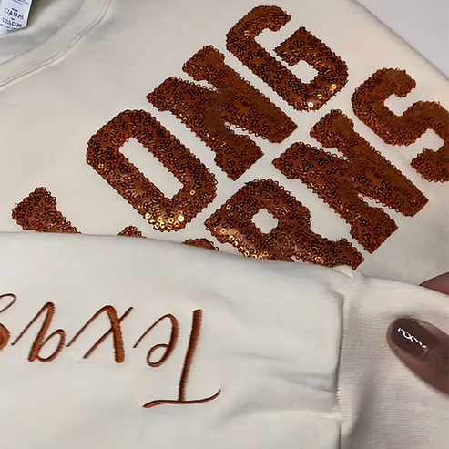 Personalized Sequin Applique Game Day Sweatshirt