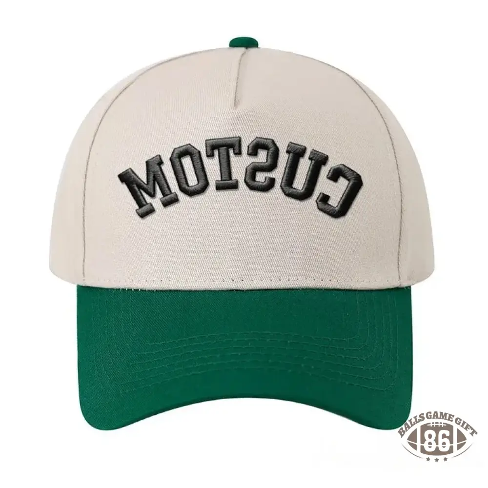 Custom Upside Down Hat 3D Puff Embroidered Two Tone Baseball Cap