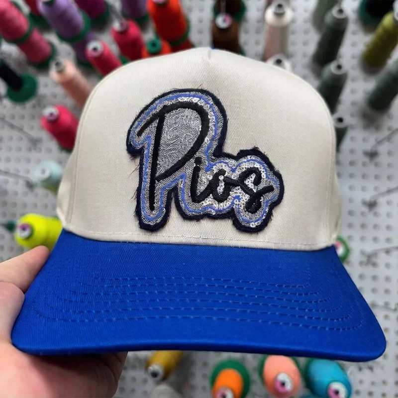 Custom Team Name Sequin Embridered Baseball Cap Sport Lover Hat