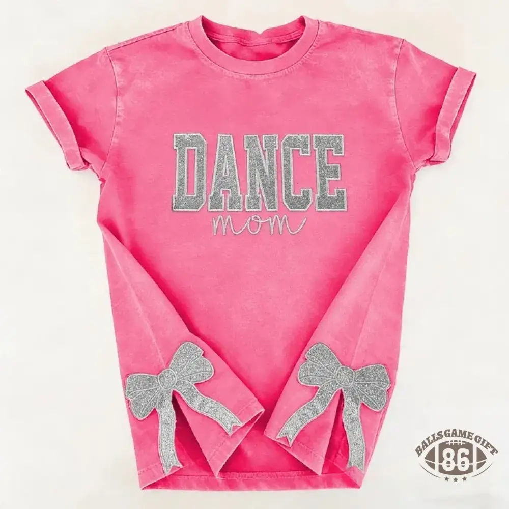 Personalized Embroidered Dance Mom Washed T-Shirt with Kids Name on Sleeve