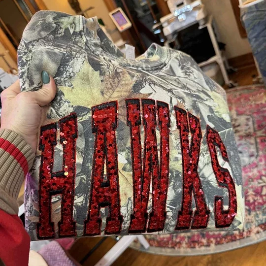 Personalized Vintage Wash Style Sequin Glitter Letters Name or Team Sweatshirt ,T-shirt