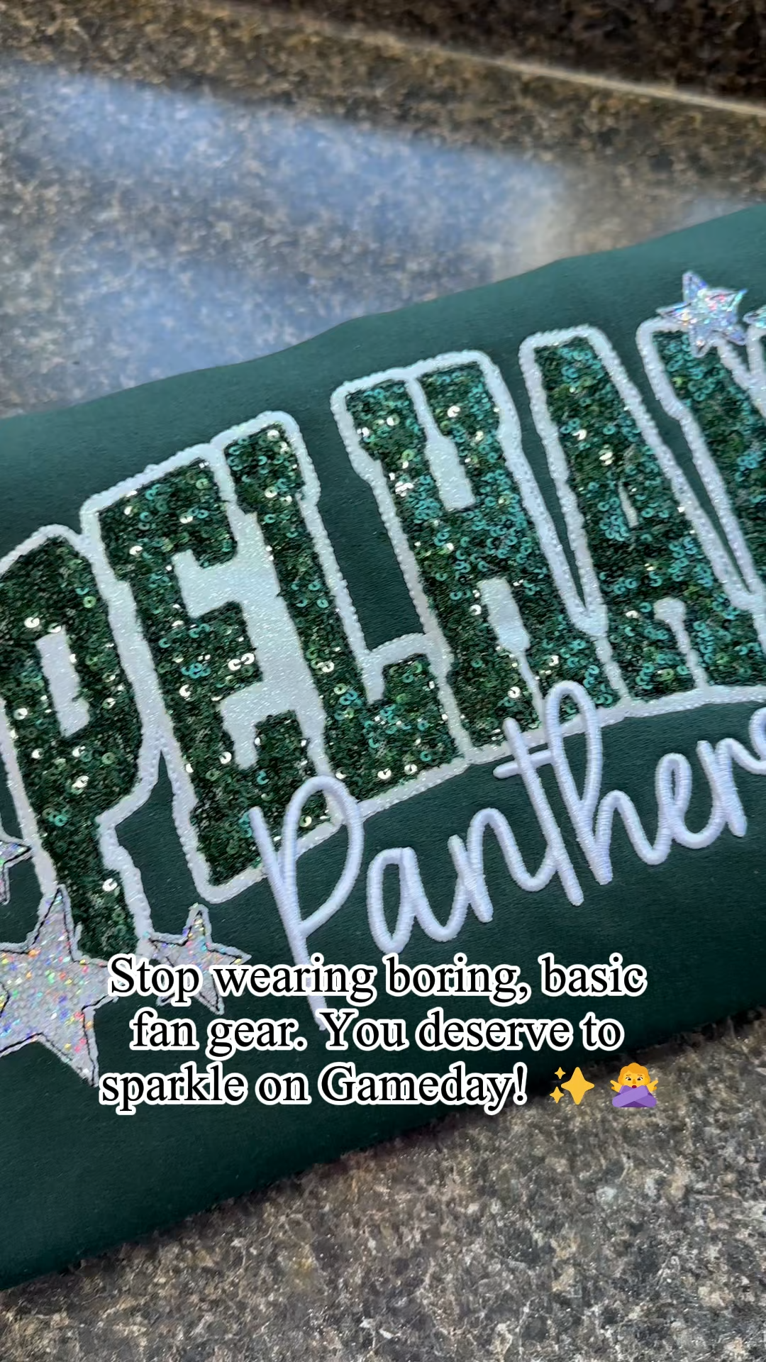  Custom Pelham Panthers Vintage Crewneck Sweatshirt, Glitter Star Game Day Pullover