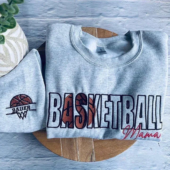 Personalized Game Day Mama Sweatshirt with kids name on the sleeve Football/Baseball/Soccer Mama