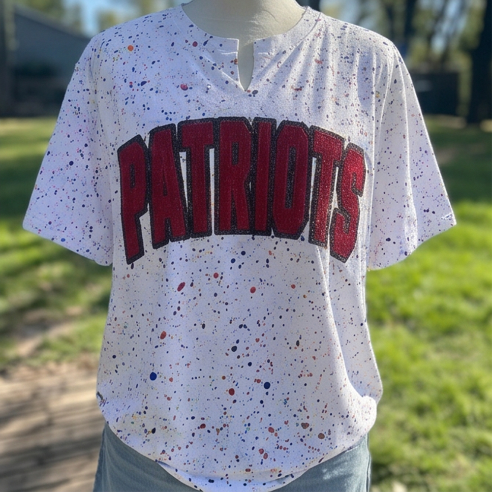 Custom Handmade Dot Mascot shirt Custom Sequin Embroidery Team Name Sweatshirt
