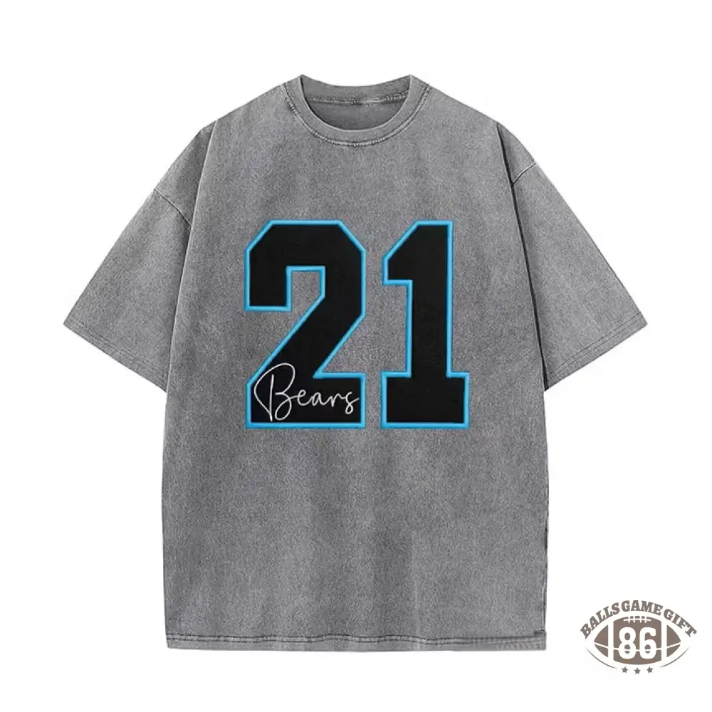 Custom Sports Number T-Shirt, Vintage Washed Team Spirit Casual Top