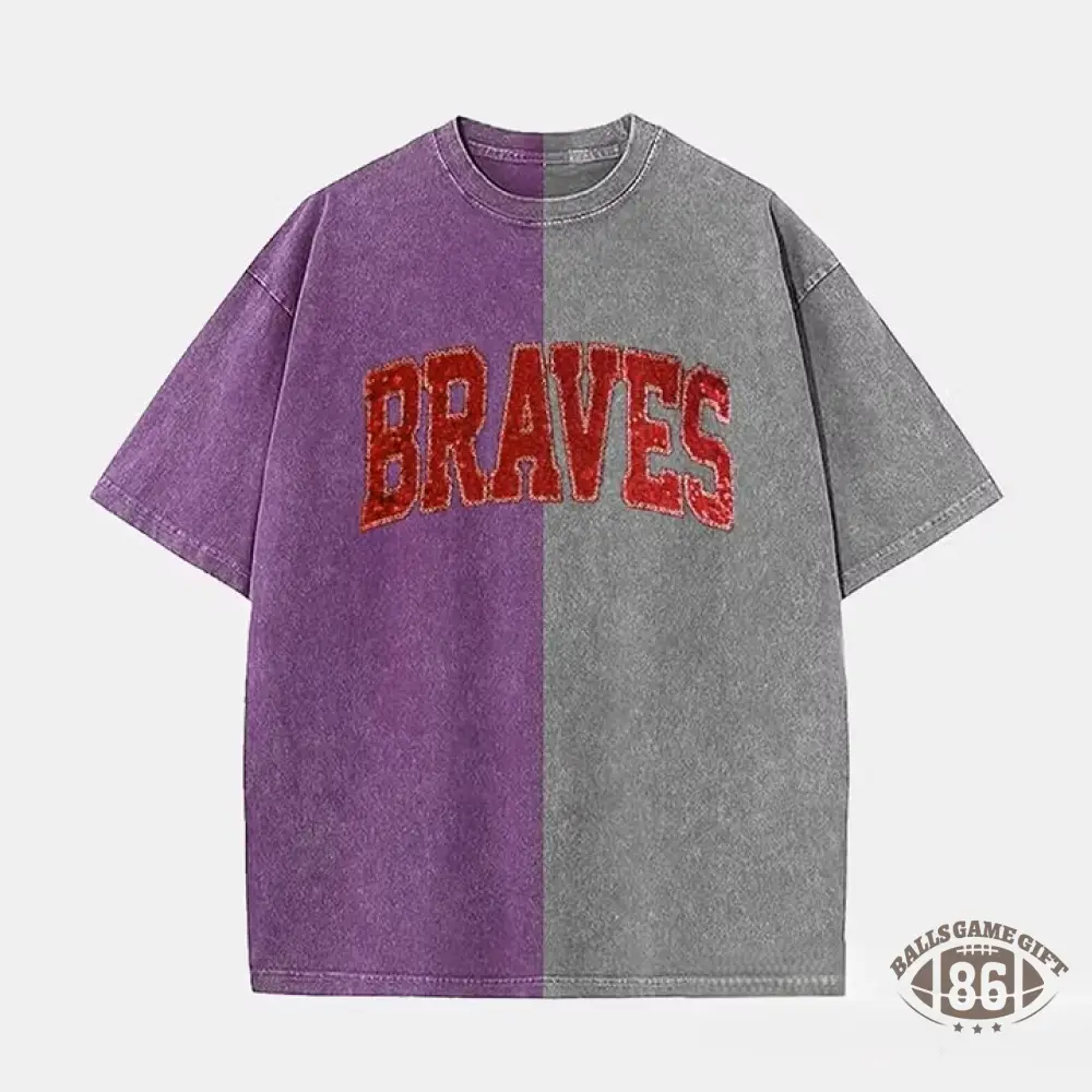 Personalized Sequin Applique Mascot Team Name Game Day Two Tone Washed T-shirt Gifts for Sports Mom