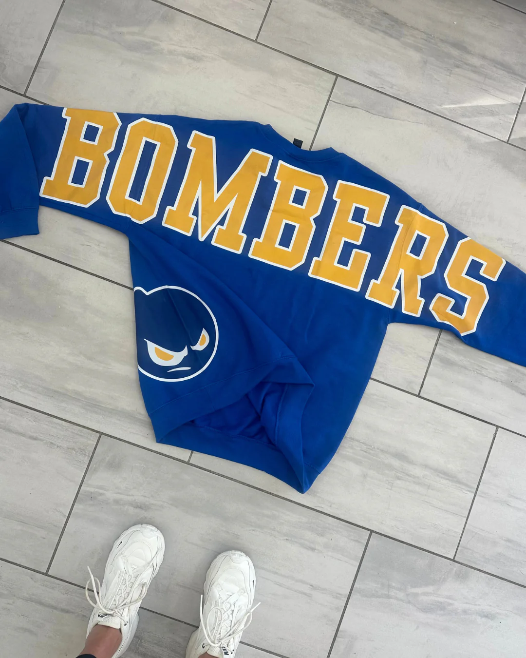 Retro Varsity Crewneck Sweatshirt, Vintage School Spirit Pullover, Oversized Casual Top