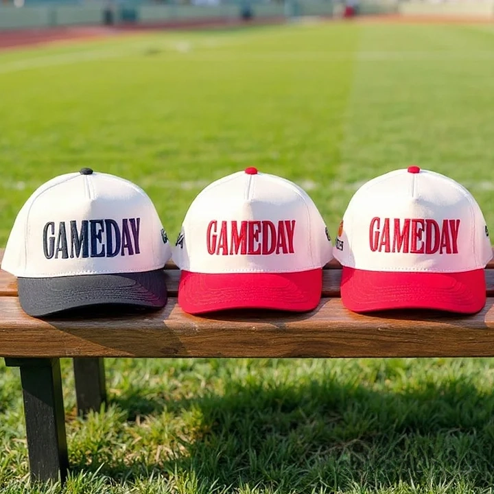 Game Day  Embroidery Baseball Cap with Sport Icon on Side