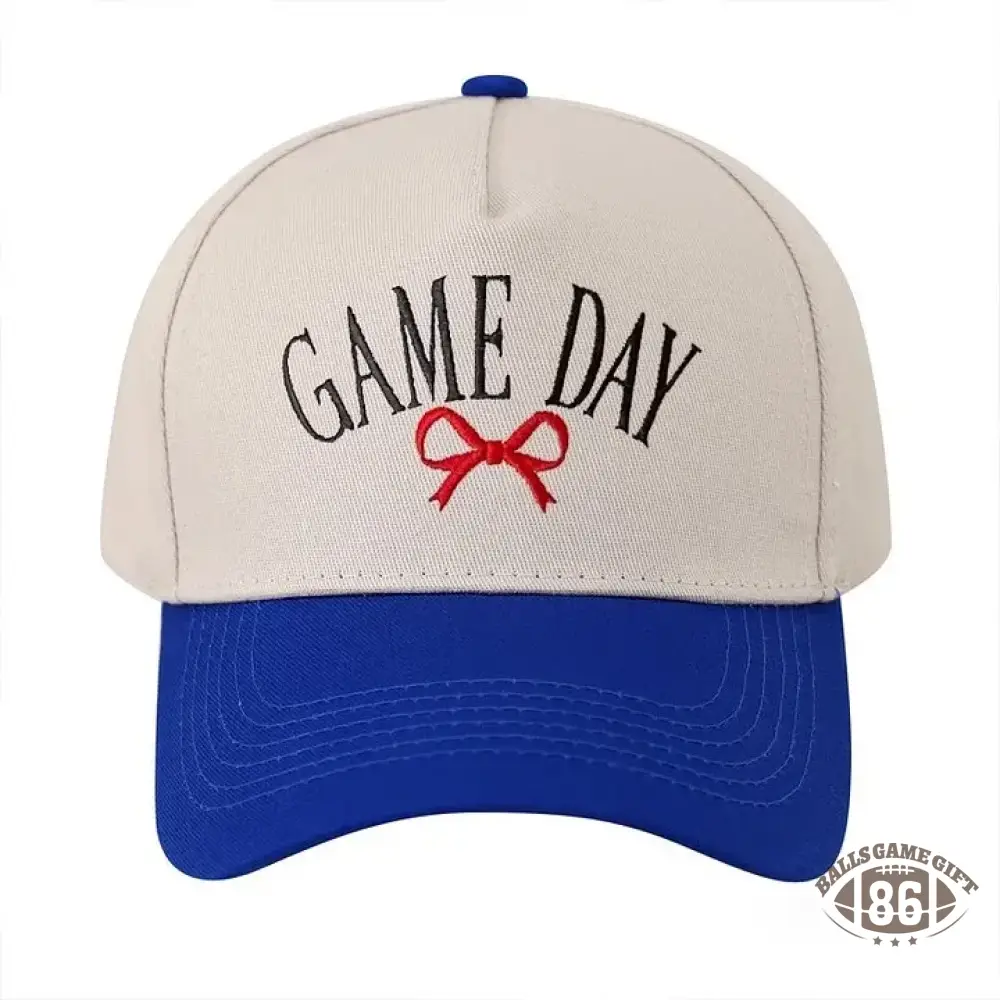 Game Day Sport Bow Embroidery Baseball Cap Sport Mom Gifts