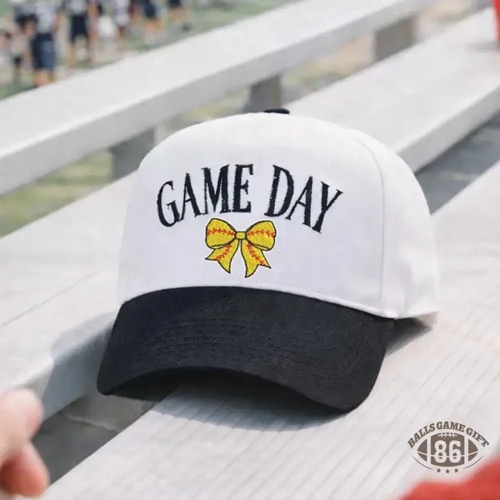 Game Day Sport Bow Embroidery Baseball Cap Sport Mom Gifts