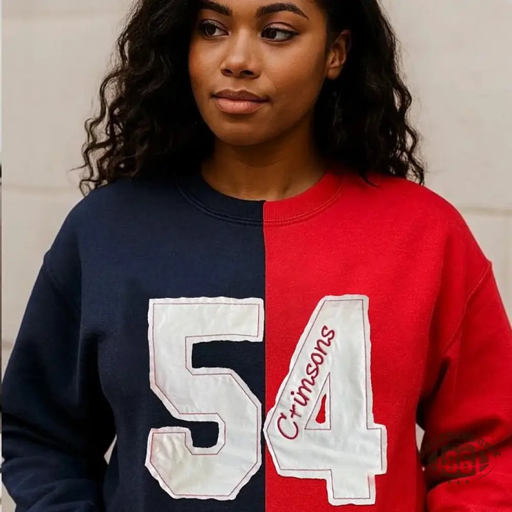  Personalized Sports Number Embroidered Two Tone Crewneck Team or Player Name Gift