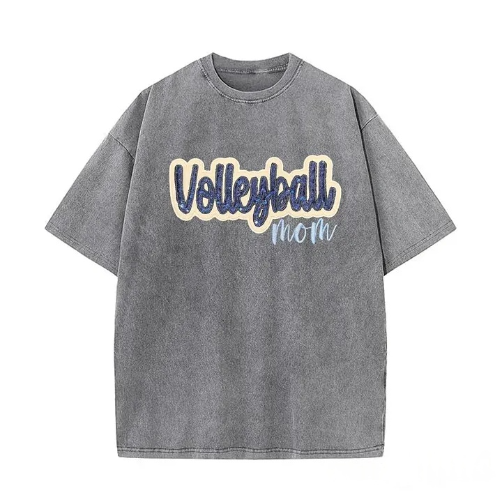 Sequin Volleyball Game Day Distressed T-Shirt with Side Bow Detail