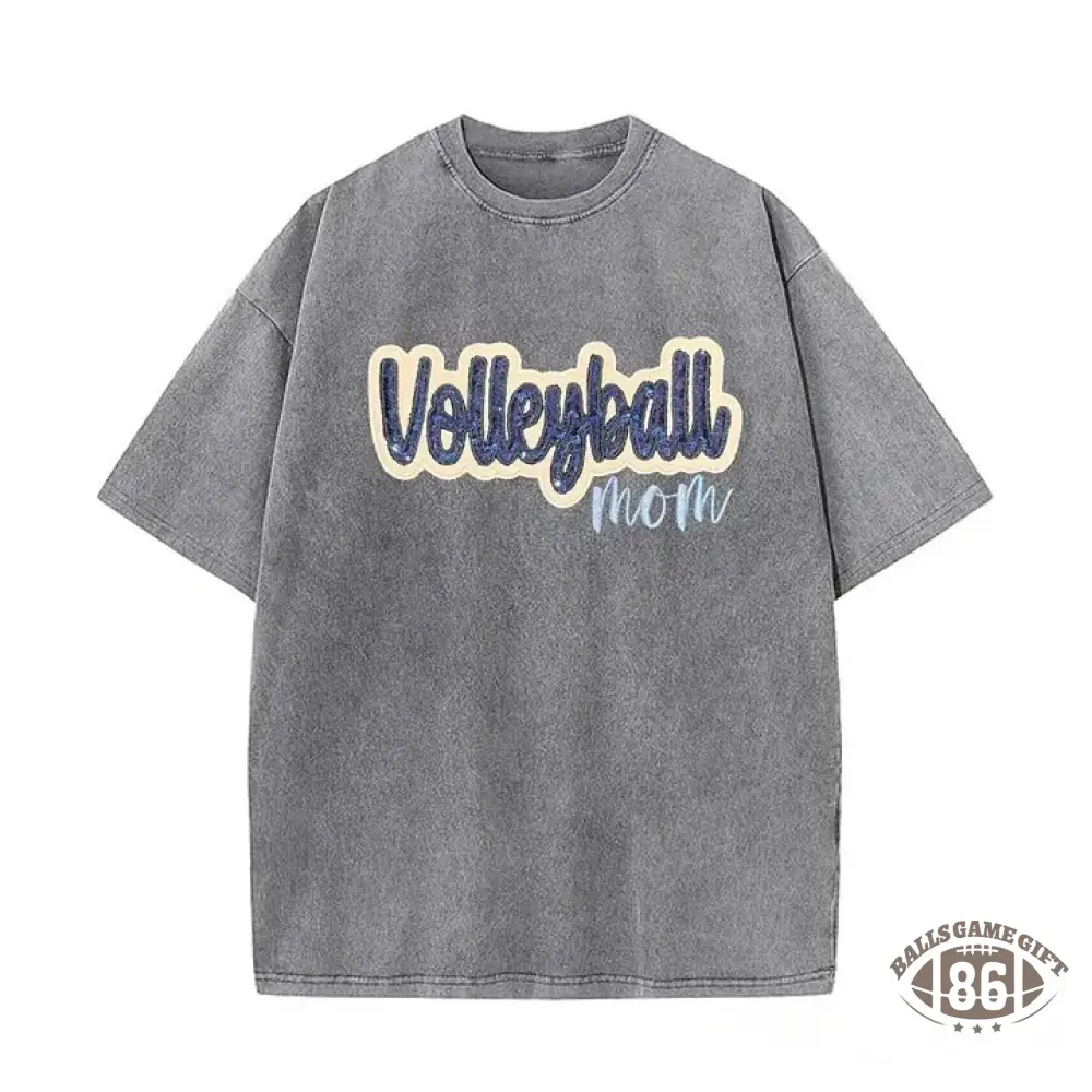 Sequin Volleyball Game Day Distressed T-Shirt with Side Bow Detail