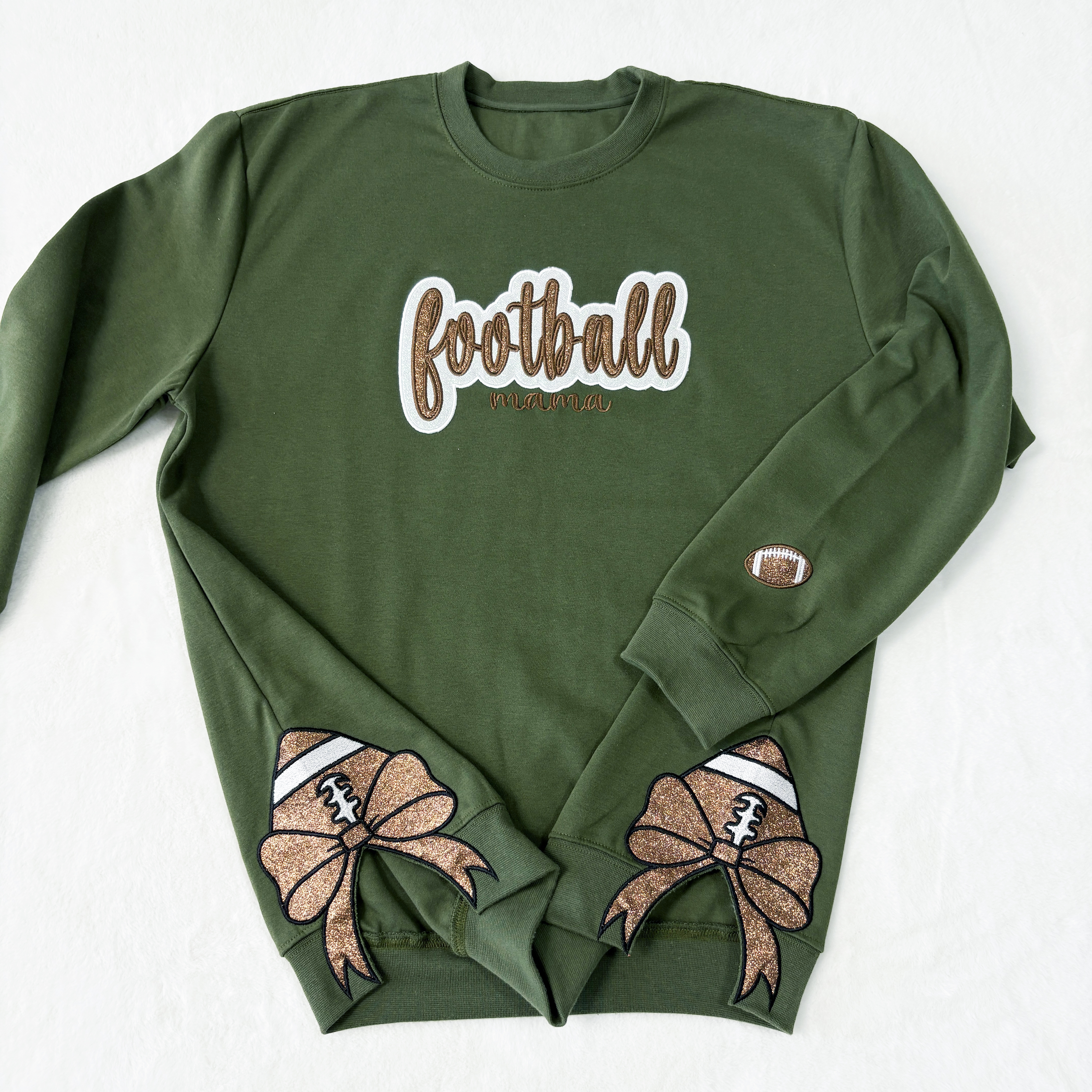 Customized Football Glitter Sweatshirt,Gifts For Sports Lovers,Mama Sweatshirt