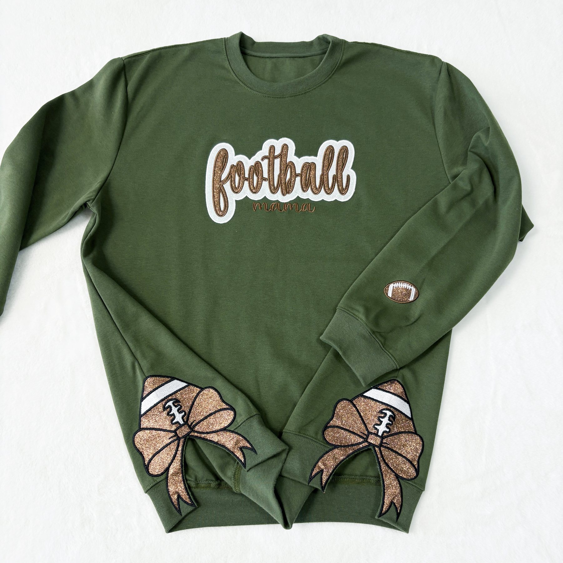 Customized Football Glitter Sweatshirt,Gifts For Sports Lovers,Mama Sweatshirt