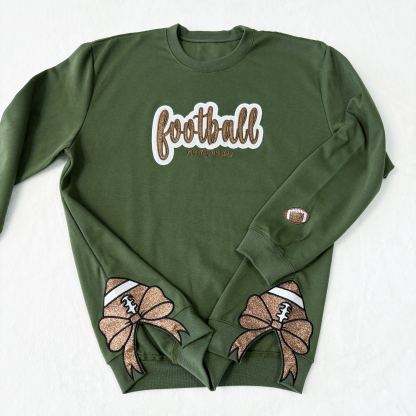 Customized Football Glitter Sweatshirt,Gifts For Sports Lovers,Mama Sweatshirt