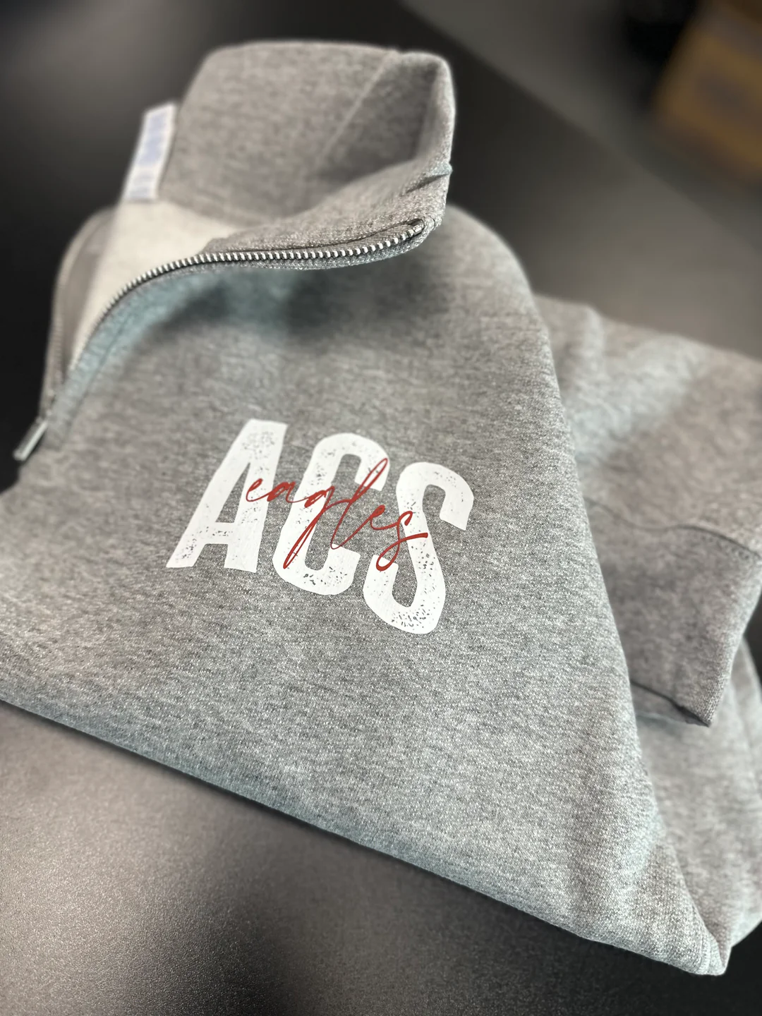 Custom 1/4 Zip Distressed Big Back With Front Print