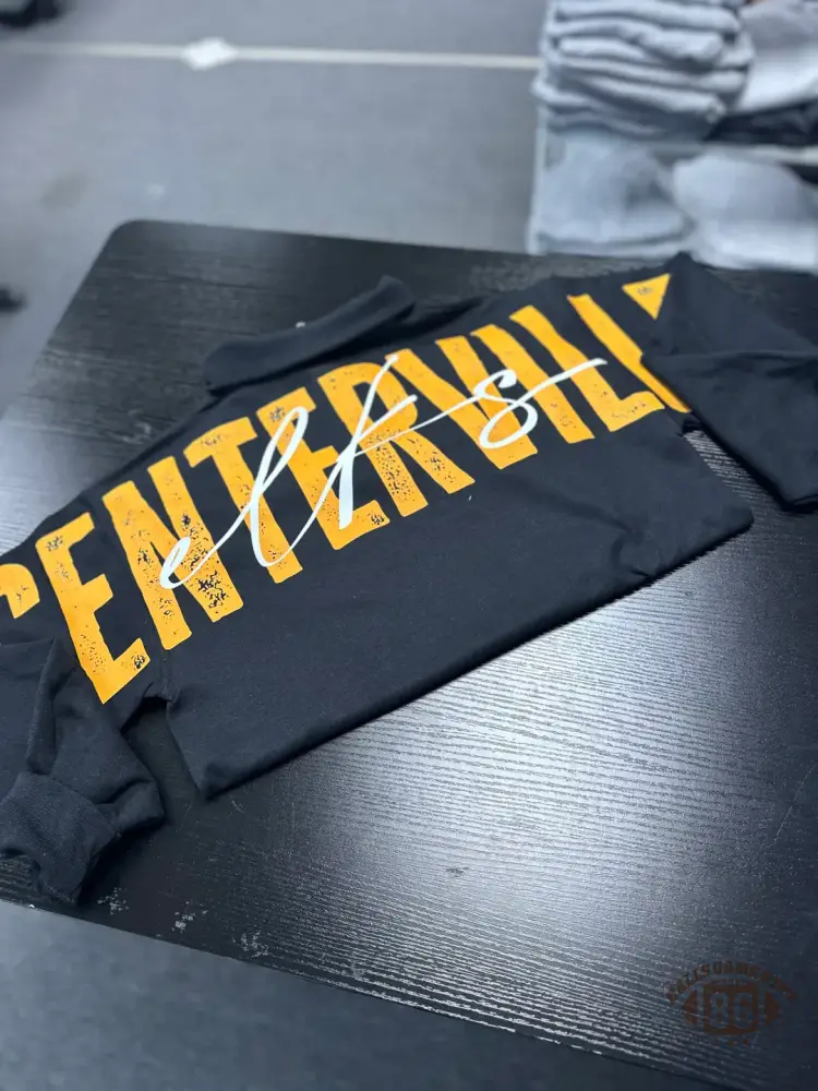 Custom 1/4 Zip Distressed Big Back With Front Print
