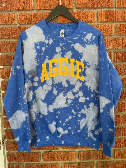 Custom State Bleached Crewneck | Premium Heat Transfer Print ✨