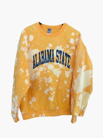 Custom State Bleached Crewneck | Premium Heat Transfer Print ✨
