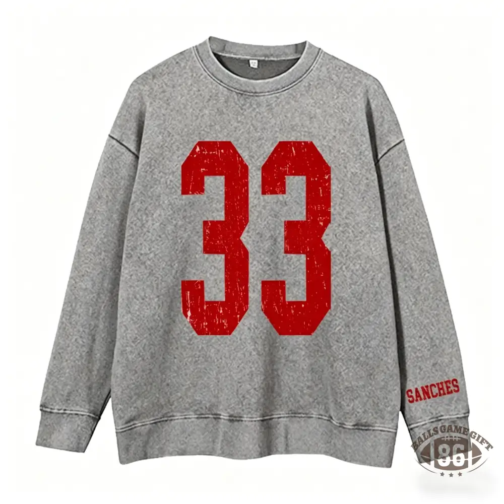Custom Vintage Varsity Sport Team Number or Letter Washed T-Shirt Crewneck and Hoodie