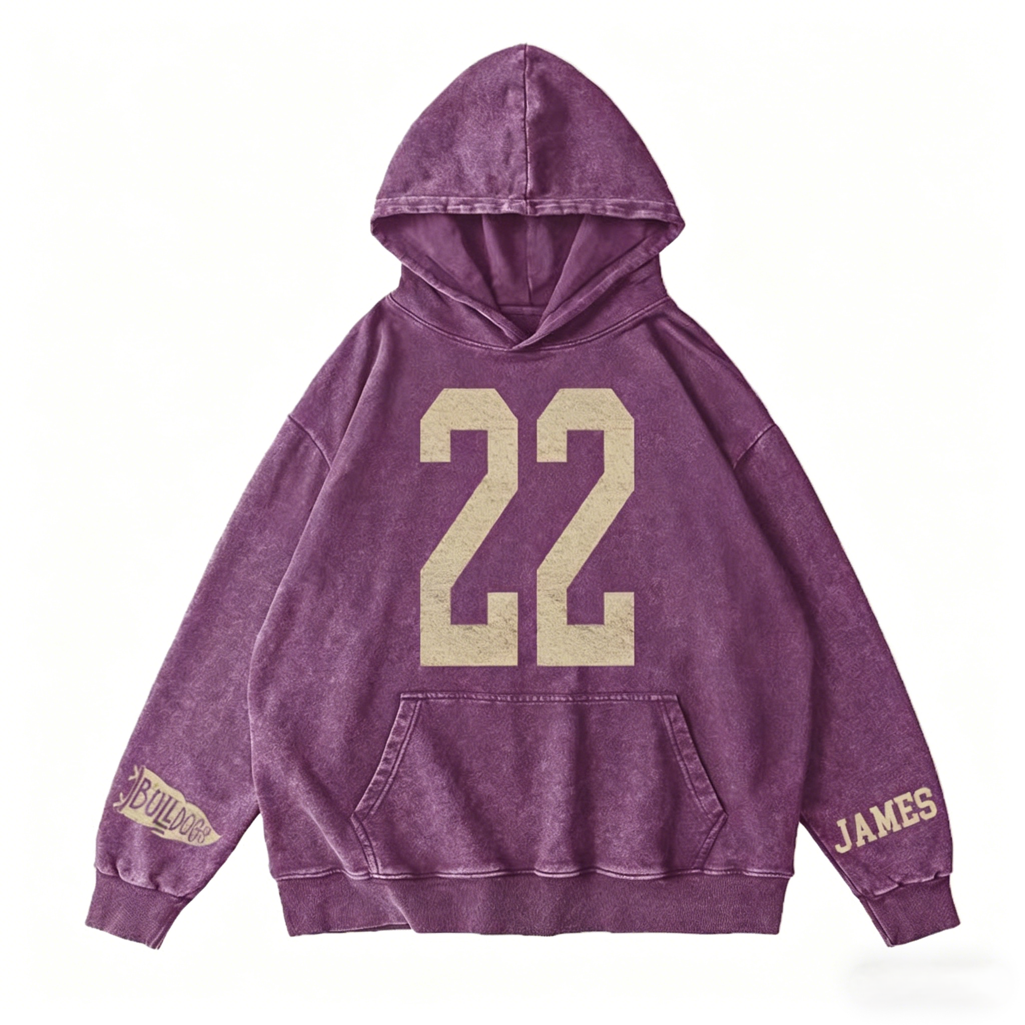 Custom Vintage Varsity Sport Team Number or Letter Washed T-Shirt Crewneck and Hoodie