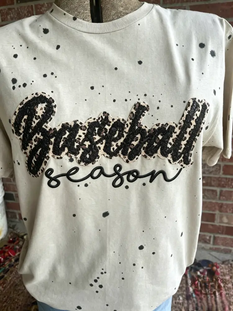 Customizable Baseball Season Leopard Splatter Tee - Make It Your Own Game Day Vibe