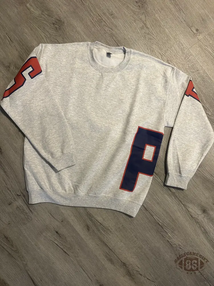 Retro Varsity Crewneck Sweatshirt, Vintage School Spirit Pullover, Oversized Casual Top