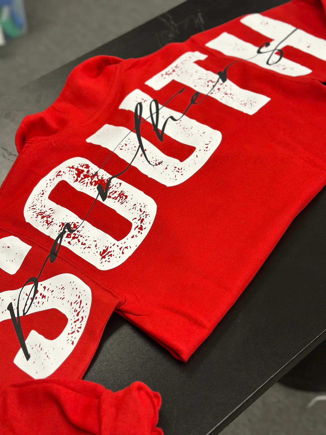 Custom 1/4 Zip Distressed Big Back With Front Print