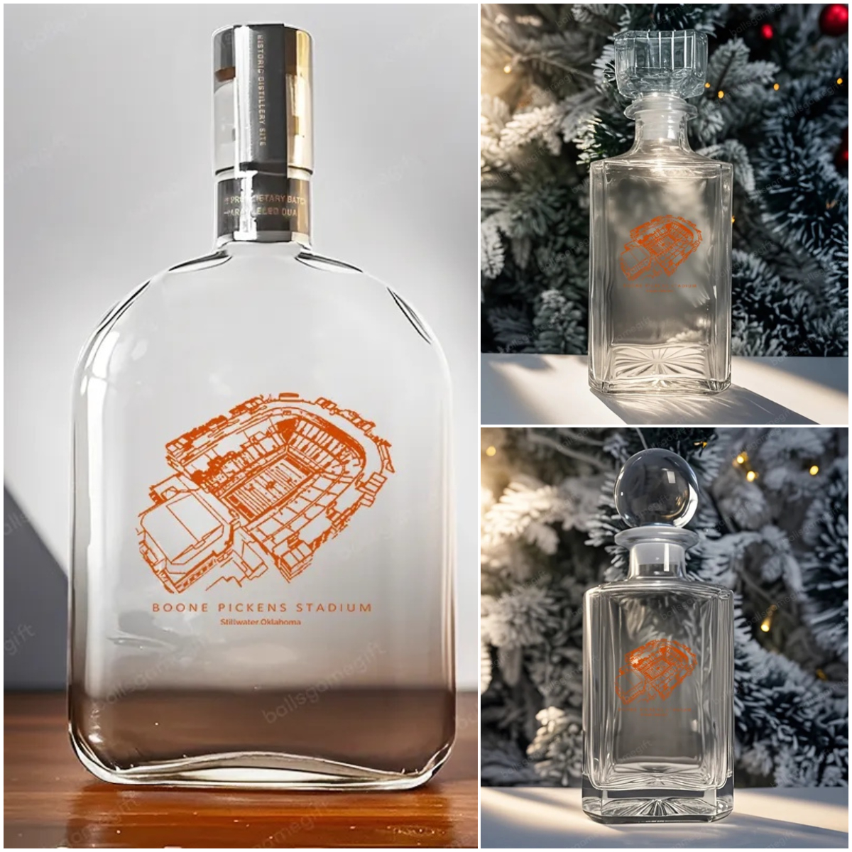 Boone Pickens Stadium - Oklahoma State Cowboys Whiskey Bottles