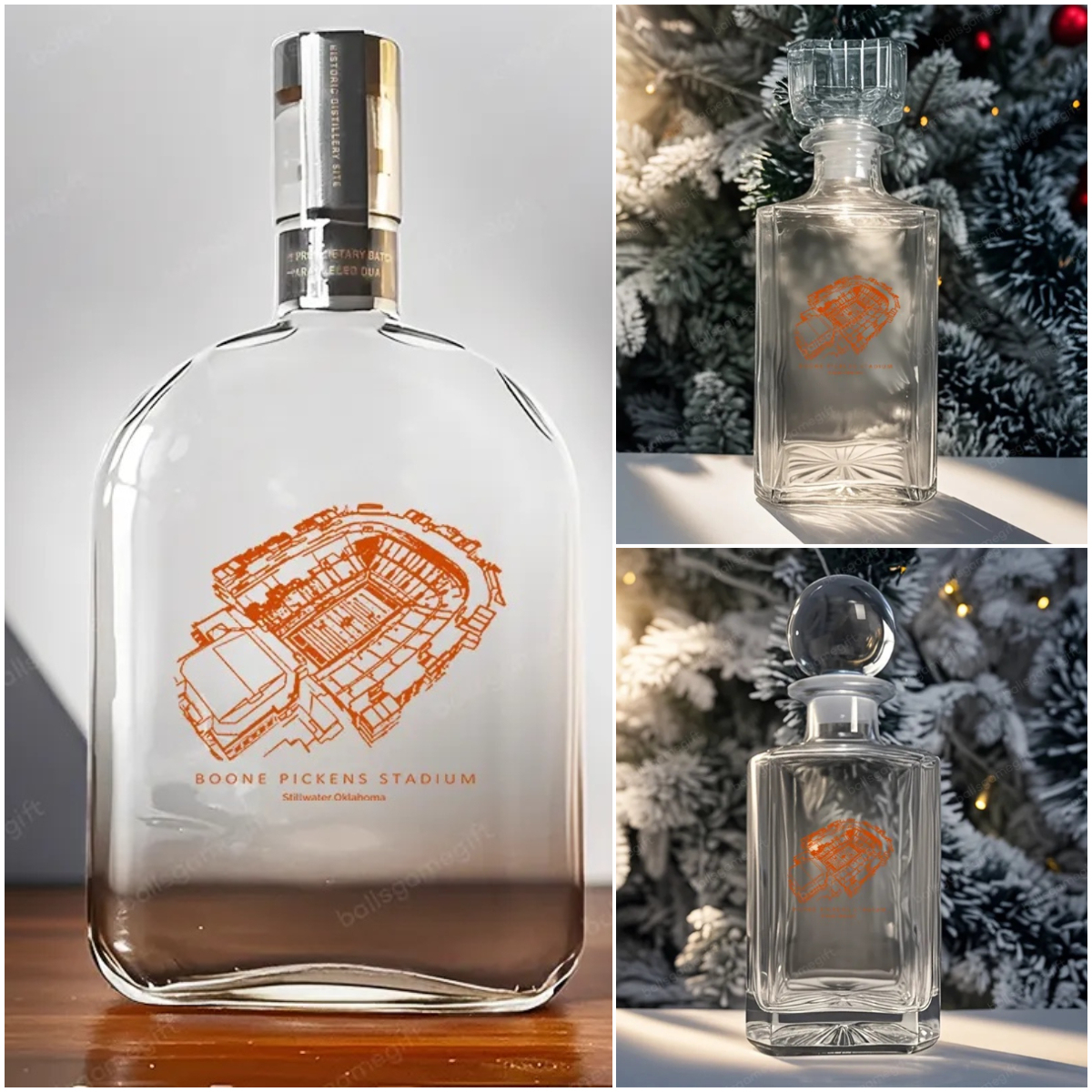 Boone Pickens Stadium - Oklahoma State Cowboys Whiskey Bottles