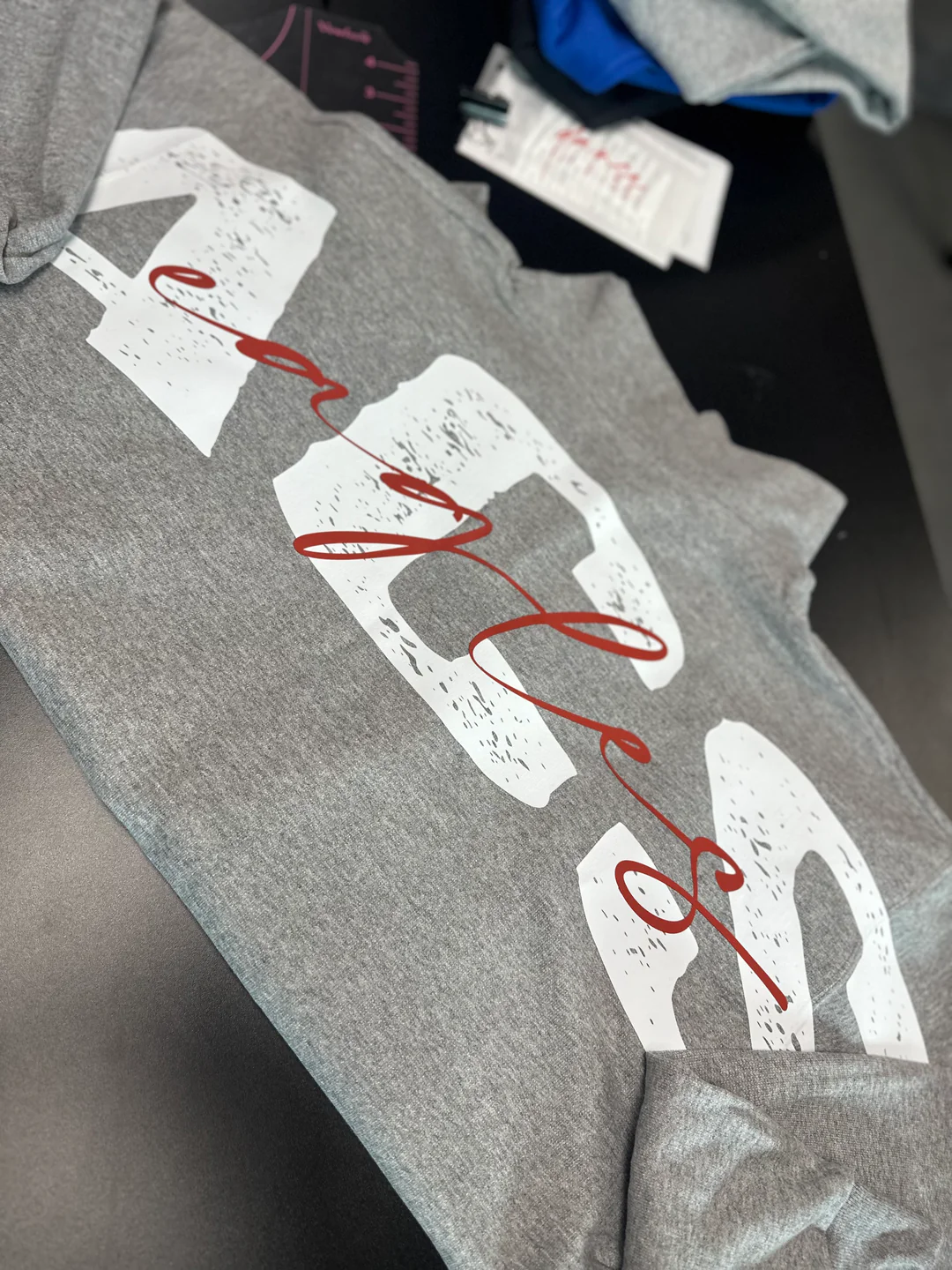 Custom 1/4 Zip Distressed Big Back With Front Print