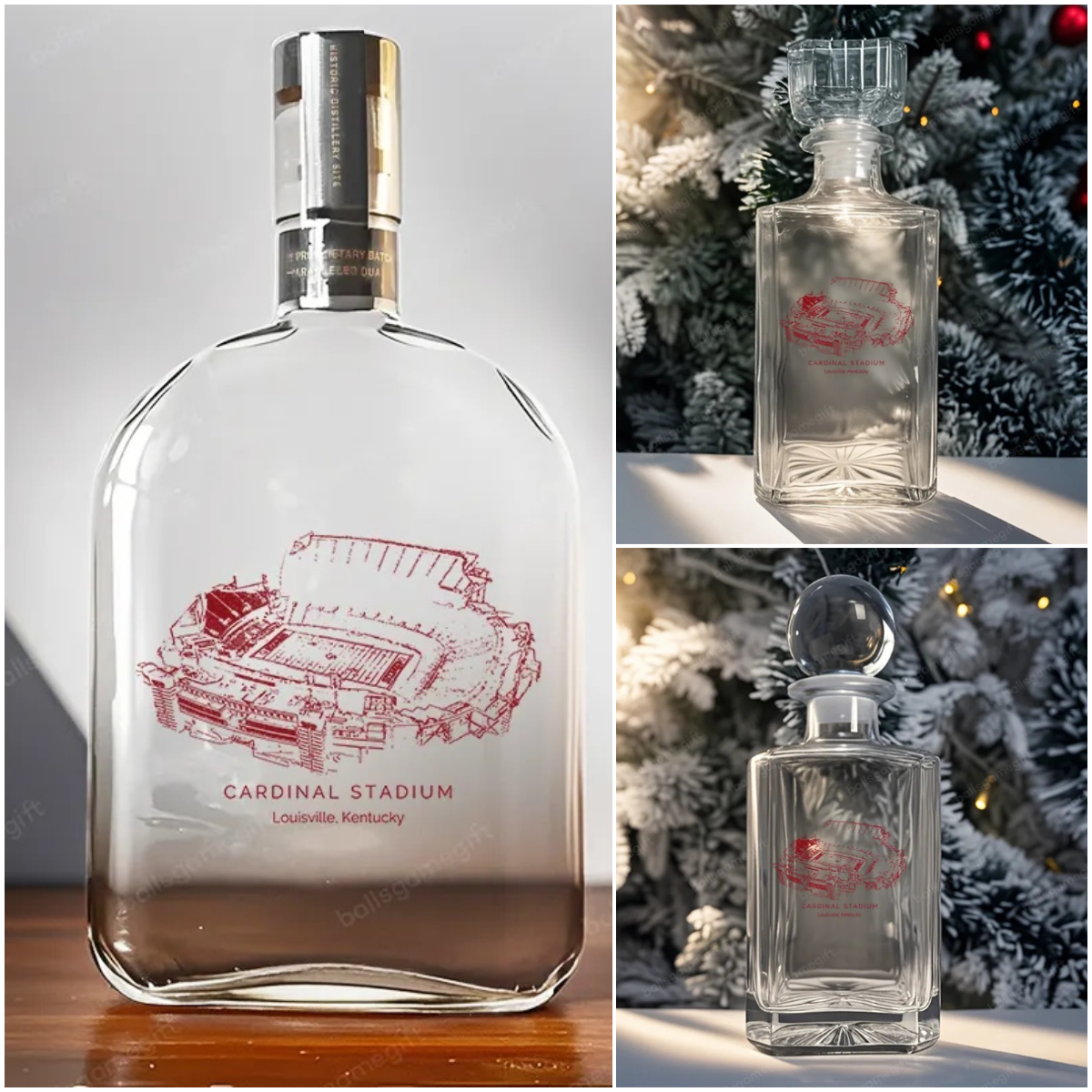 Cardinal Stadium- Louisville Cardinals football,Whiskey Bottles-Gifts For Sports Lovers