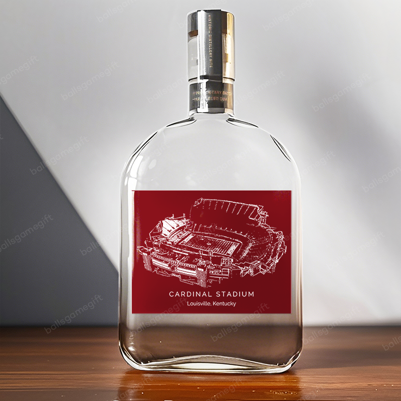 Cardinal Stadium- Louisville Cardinals football,Whiskey Bottles-Gifts For Sports Lovers