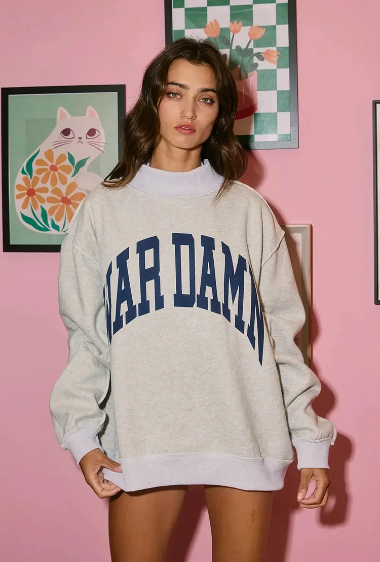 Personalized team two-way stand-up collar sweatshirt