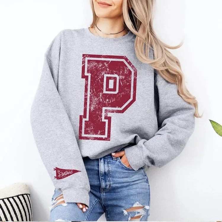 Custom Varsity Letter Sweatshirt Distressed Big Giant Number