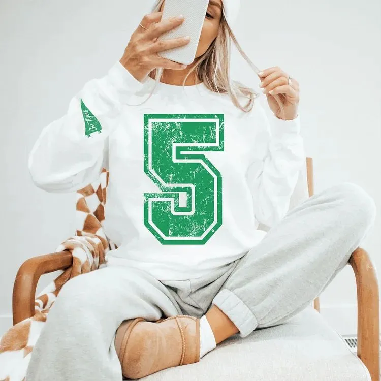 Custom Varsity Letter Sweatshirt Distressed Big Giant Number
