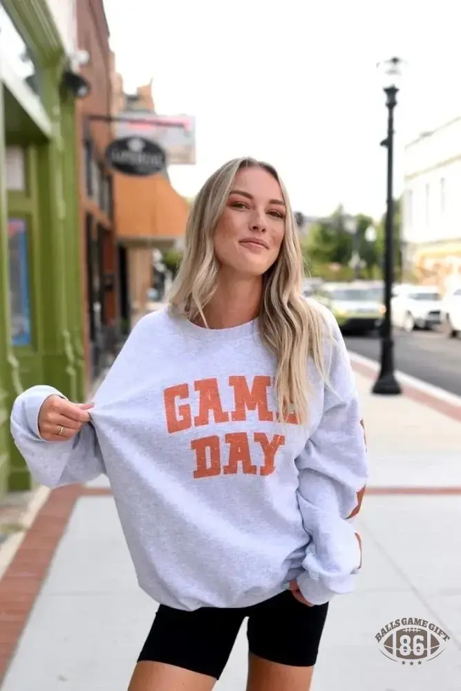Oversized Game Day Sweatshirt with Star Sleeves