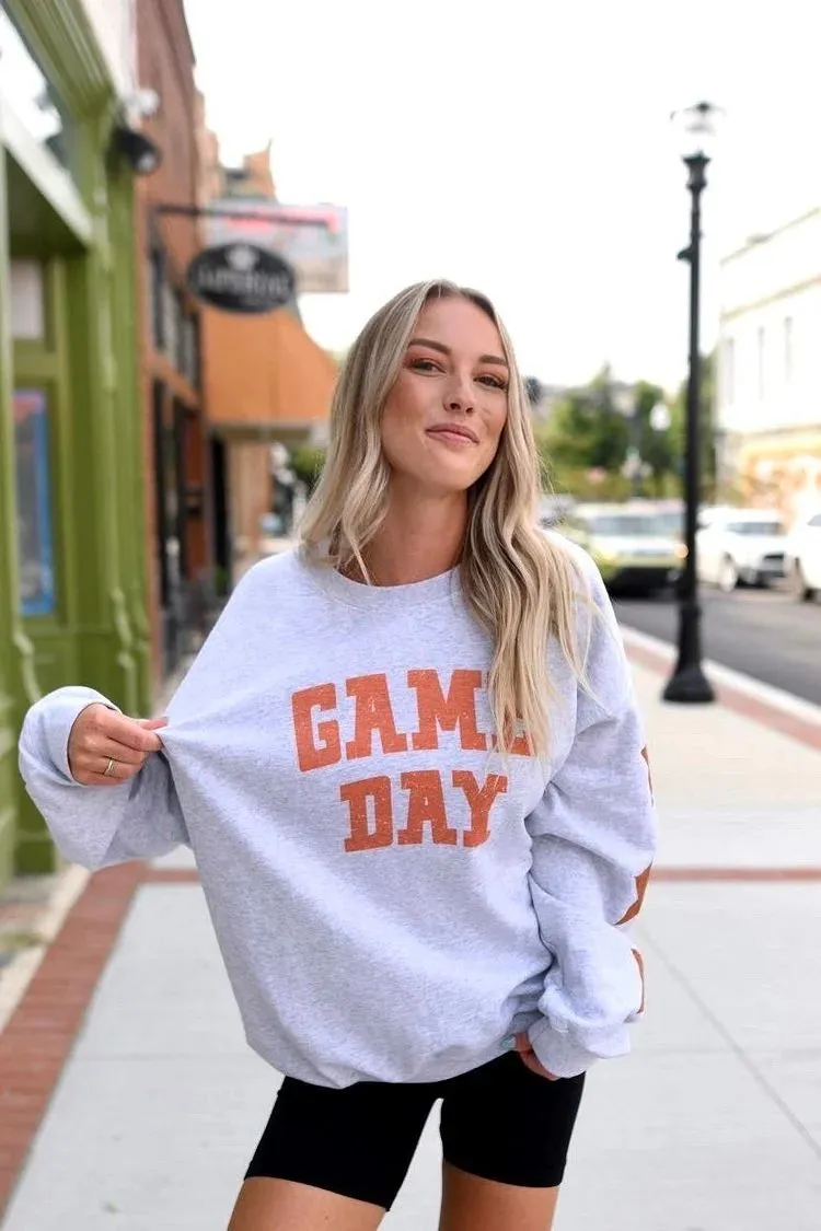 Oversized Game Day Sweatshirt with Star Sleeves