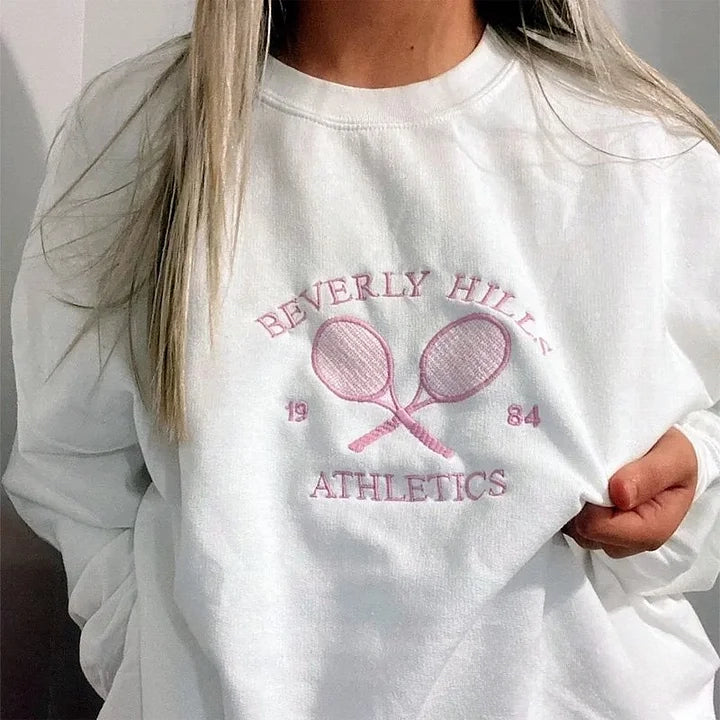 Personalized Embroidered Tennis Custom Letters Embroidered Sweatshirt | Gifts for Sports Mom