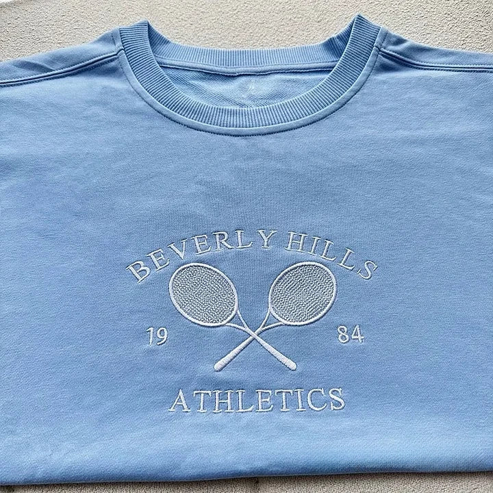Personalized Embroidered Tennis Custom Letters Embroidered Sweatshirt | Gifts for Sports Mom