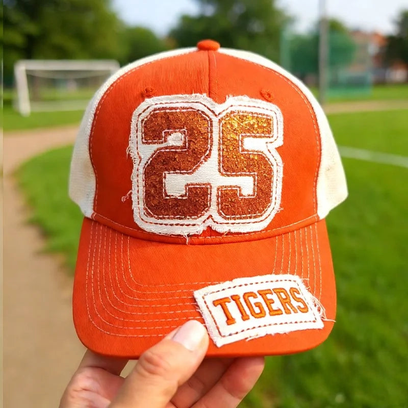 Custom Sequin Number or Letter Hat Applique Embroidery Hat