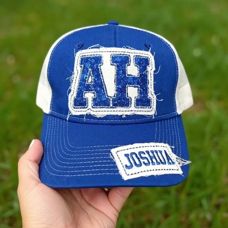 Custom Sequin Number or Letter Hat Applique Embroidery Hat