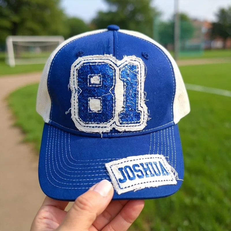 Custom Sequin Number or Letter Hat Applique Embroidery Hat