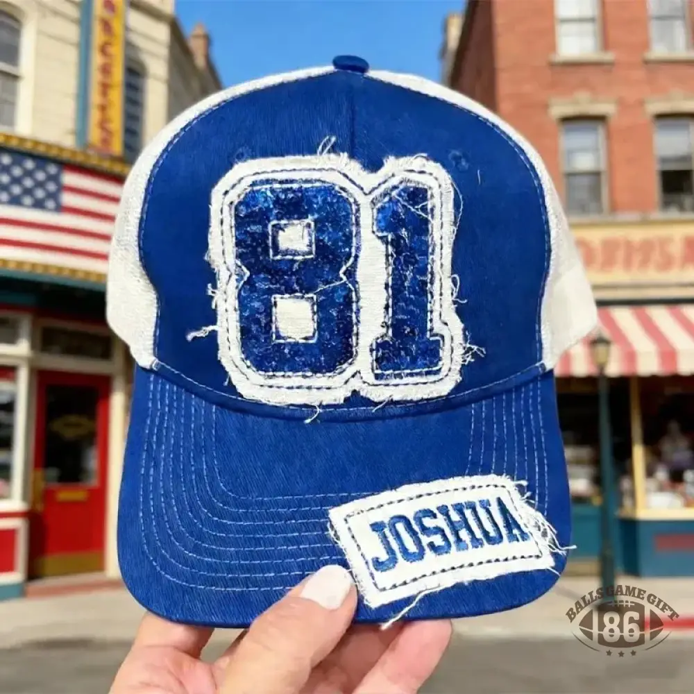 Custom Sequin Number or Letter Hat Applique Embroidery Hat
