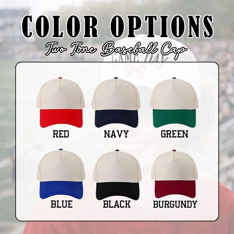 Custom Sequin Applique Script Team or School Name Cap Embroidery Sport Hat