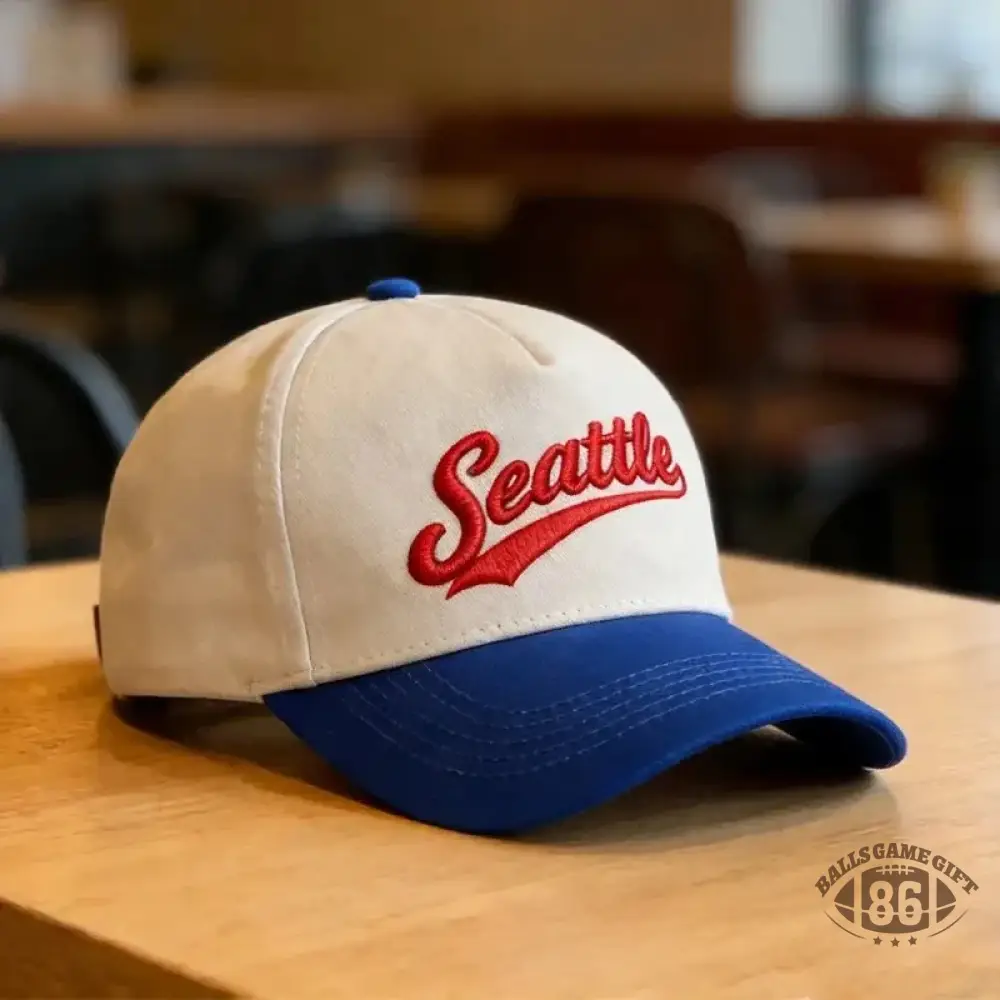 Personalized Custom Text Embroidery Cap Vintage Style Seattle Hat